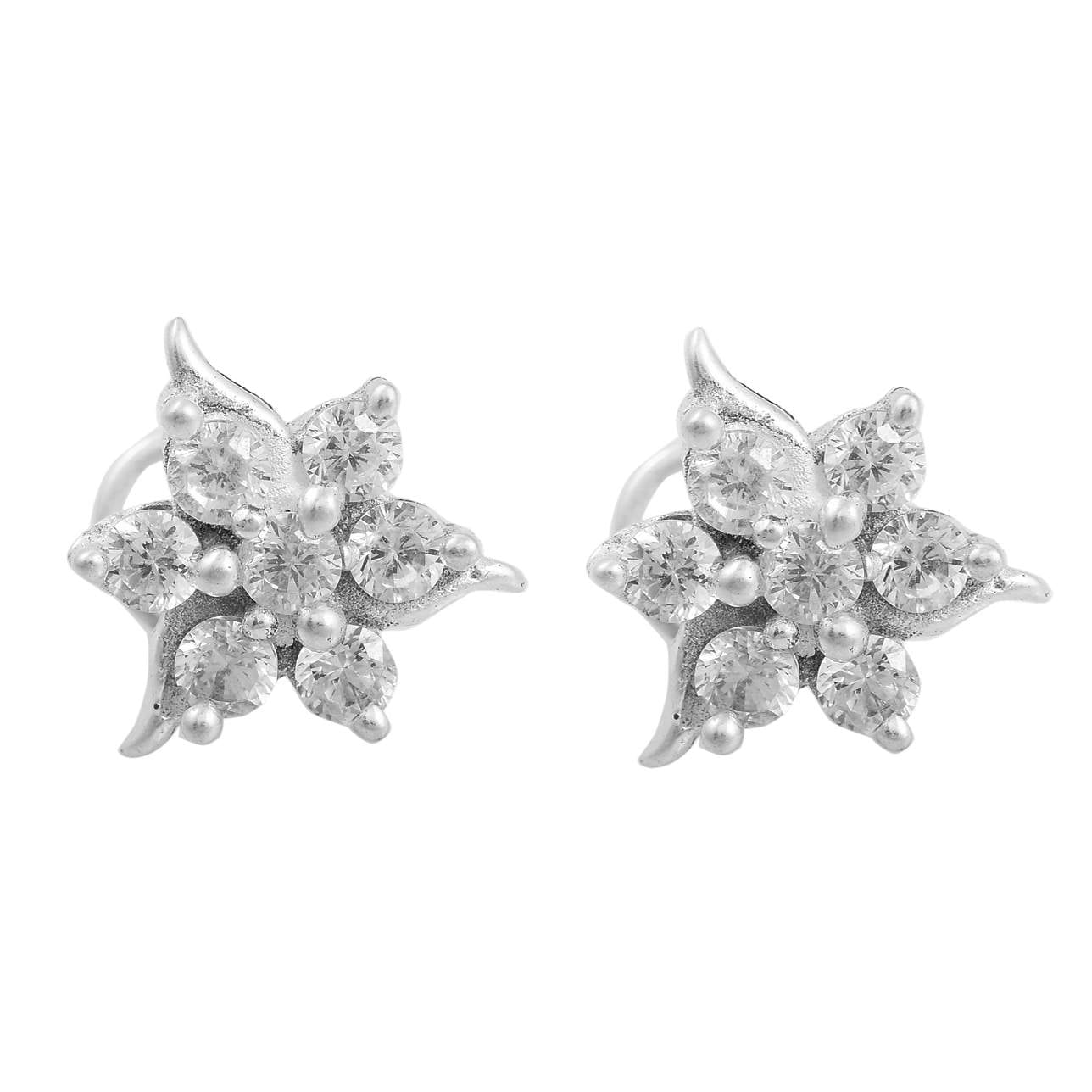 Gem O Sparkle 925 Sterling Silver Studs Earring White CZ Stone
