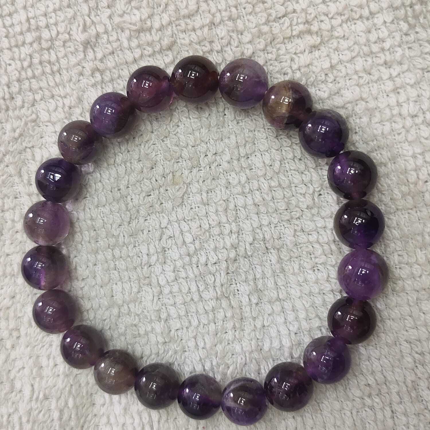 Gemsanika Natural crystal Beads Bracelet Amethyst Stone 8mm beads