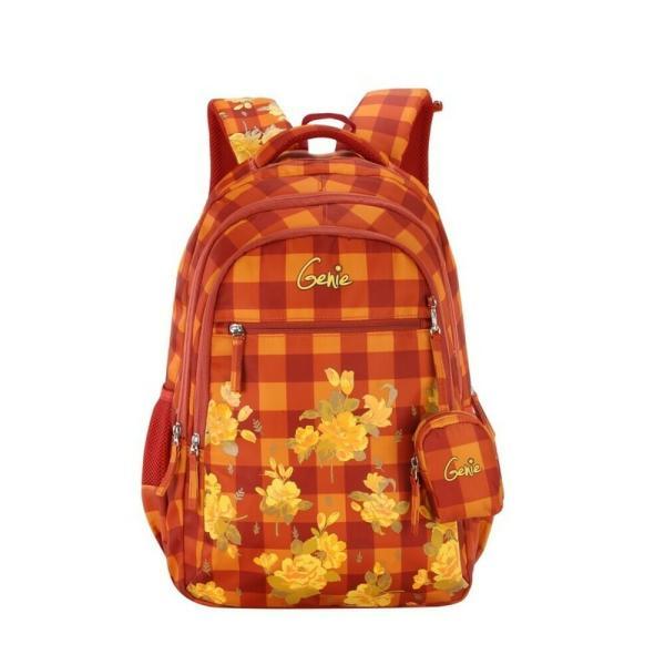 Genie Primrose Orange Twill Nylon School Backpack 36 L