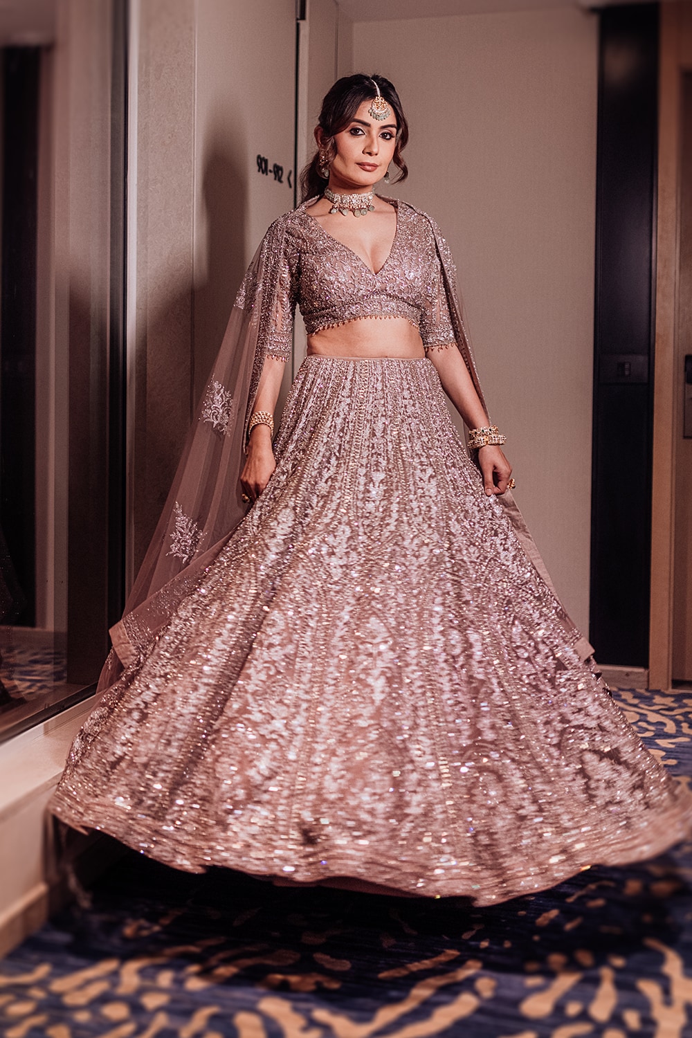 Geometric Dusty Pink Lehenga in Chennai at best price by Lilac N'Teal -  Justdial