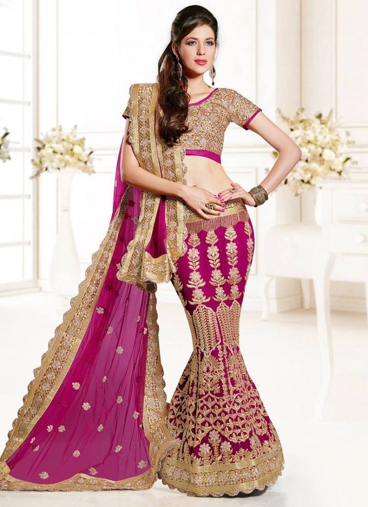 deep pink net fish cut lehenga choli with dupatta Lavishing Hot crop top – Shopping World Featuring a coral pink fish The embodiment of modern romance.