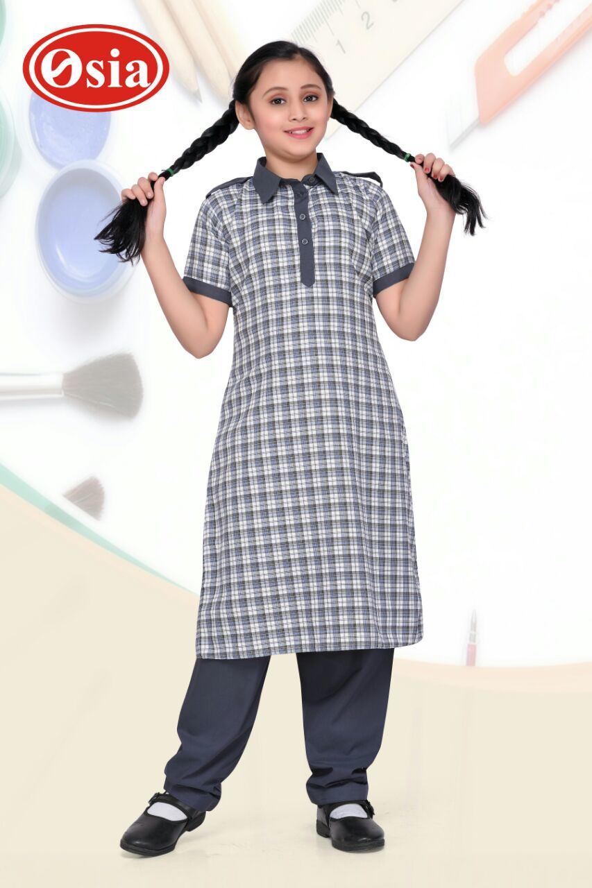 Girl Grey Checked School Uniform For Dresses in Solapur at ₹ 240