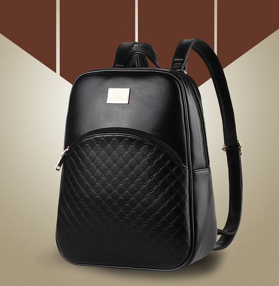 Girl's Leather Textured School Bag Black 15 in Kolkata at