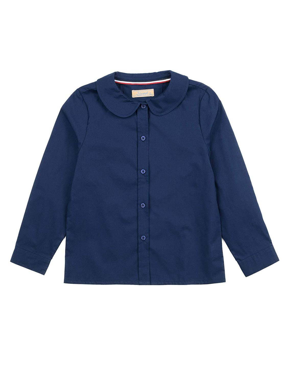 Girls Long Sleeve Uniform Cotton Shirt Navy AP D218 in Ludhiana at