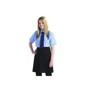 Girls' Navy Blue School Uniform Set with Skirt, Blouse, and