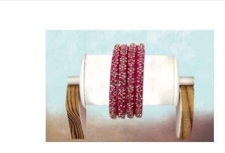 Glass Bangles Set Of Golden Stone Studded Bollywood Traditional