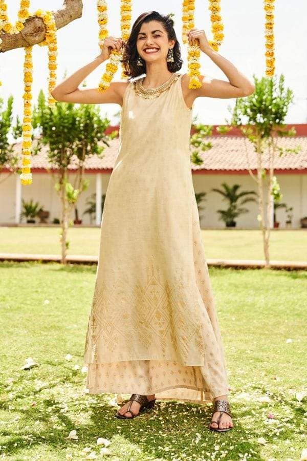 knee length dresses for ladies Deme by Gabriella Adela Butter Yellow Maxi Dress main image 0