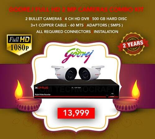 Godrej 2MP Analog CCTV Camera with 4Ch DVR Kit in Bangalore at