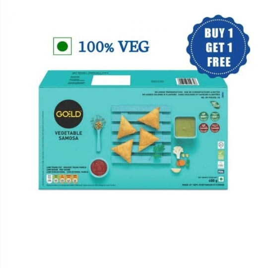 Goeld Frozen Vegetable Samosa 400GMS, Pack of 6, Mixed Vegetables