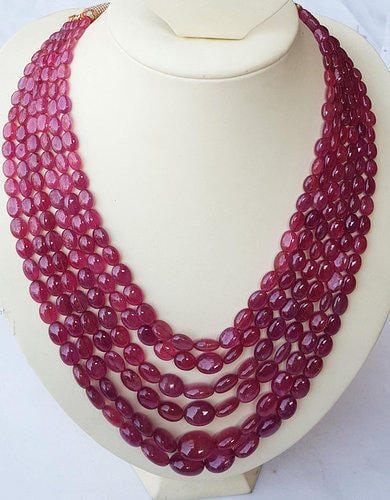 Genuine ruby hot sale beads necklace