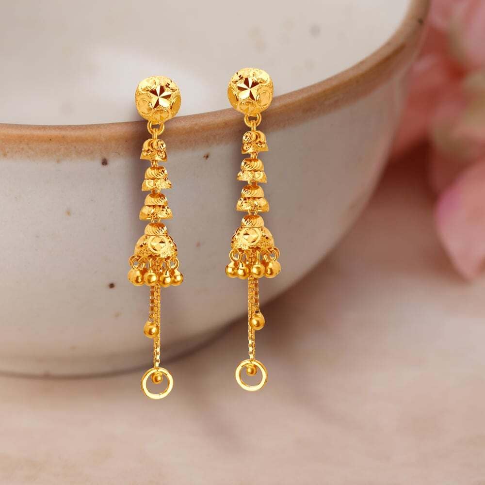Gold Drop Earrings in Hyderabad at ₹ 55,000 Gm by AM Jewellery
