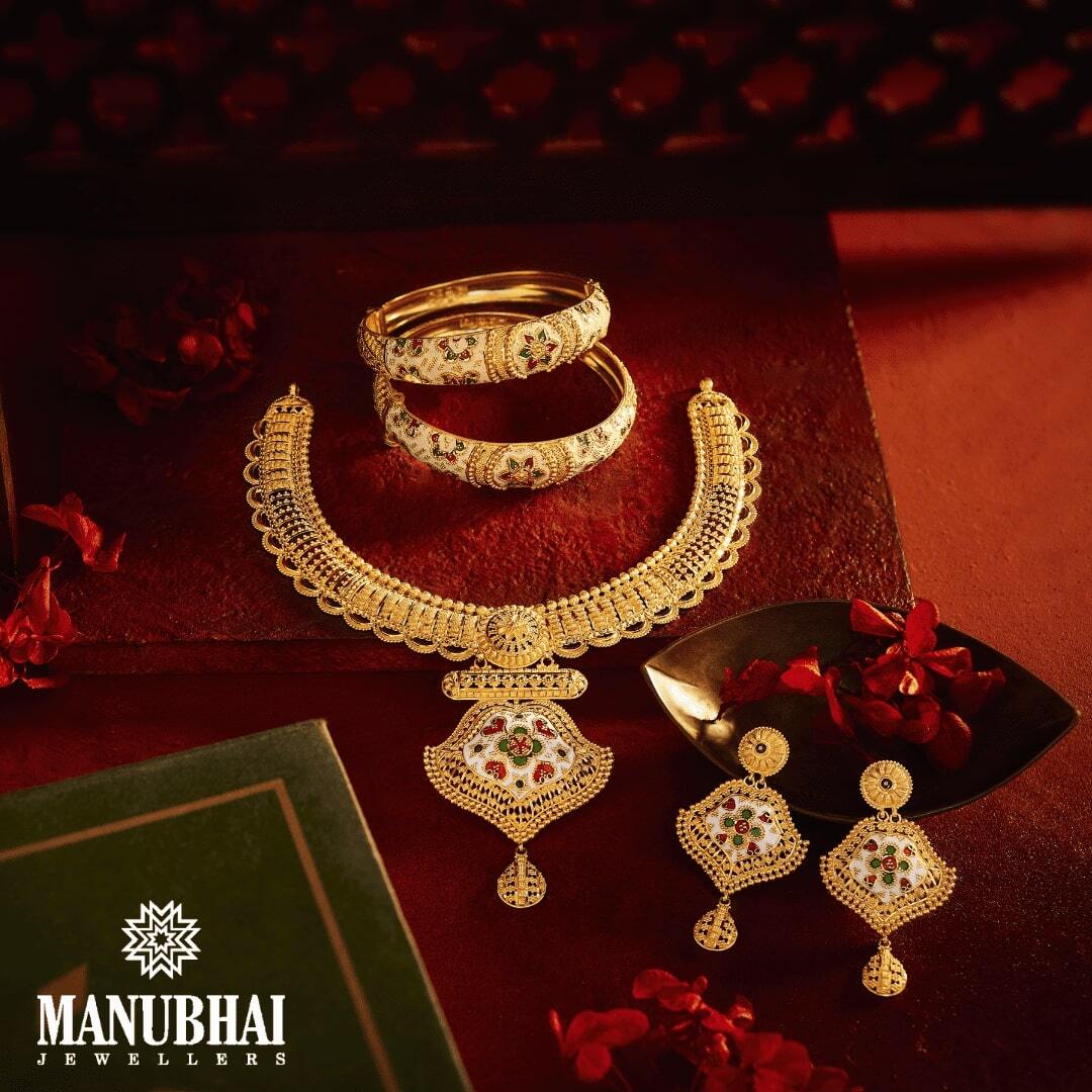 Manubhai Jewellers Wedding Gold Set Designs Manubhai Jewellwers