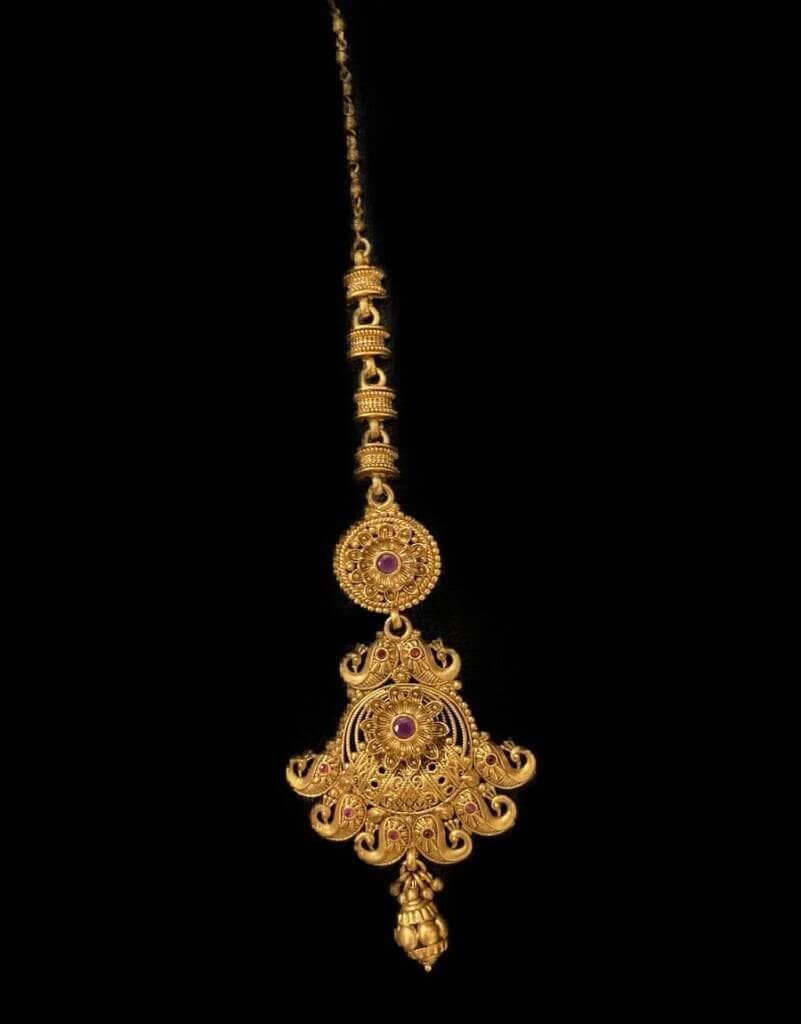 Tanishq Head Tikka Designs Gold Punjabi Style Maang Tikka For