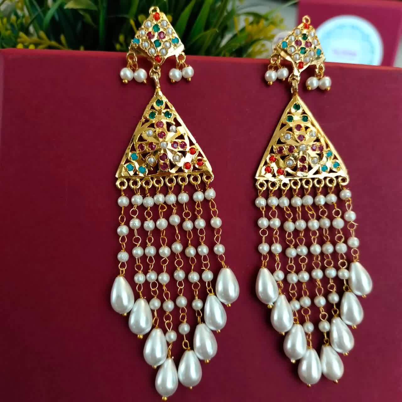 Gold Plated Jadau Chhavi Earrings (Pack Of Pair) in Meerut at