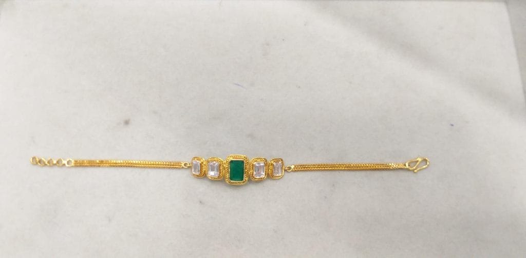 Gold Plated, Maroon Green and White Crystal Kundan Stone Studded