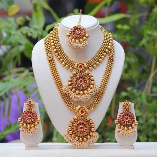 Gold Plated Set Fany Artificial Jewellery in Salem at ₹ 3,500