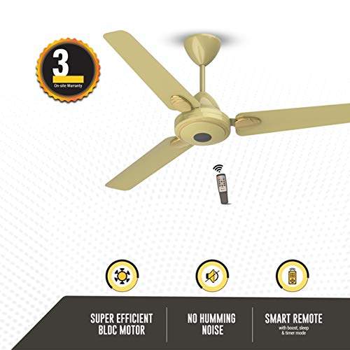 Gorilla Efficio Energy Saving 5 Star Rated 3 Blade Ceiling Fan With Remote Control And Bldc Motor 1200mm Metallic Gold Get Same Day Delivery On Gorilla Efficio Energy Saving 5, 5 Star Energy Rating Ceiling Fans