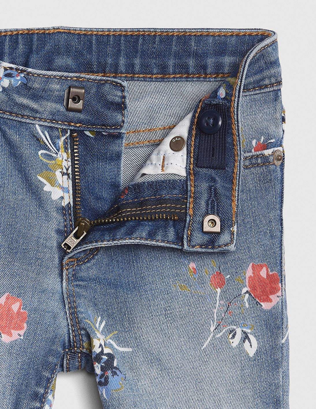 GAP Toddler Girl Superdenim Floral Skinny Jeans With Fantastiflex