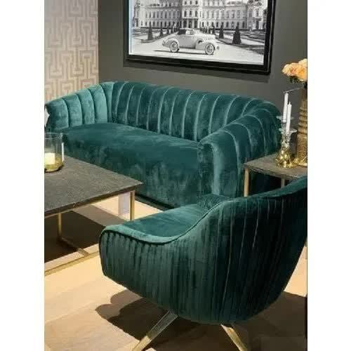 Green Modern Velvet Fabric Sofa Set in Kolkata at 30 000 Pc by M S GOLD CLAW DESIGNER Justdial