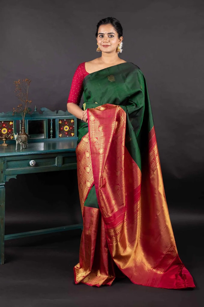 Green Pattu Wedding Saree in Bhadohi at ₹ 5,000 Pc (MOQ:1 Pc