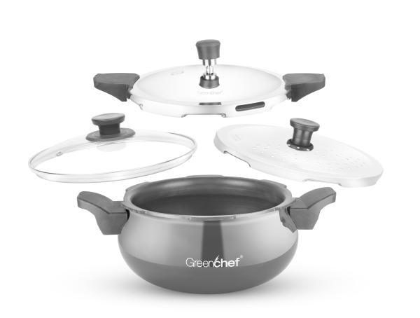 Greenchef Unique Induction Base Hard Anodized Pressure Cooker
