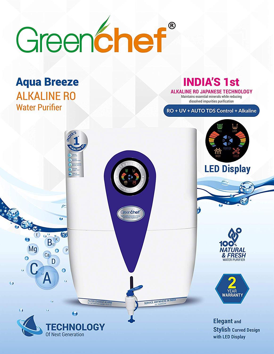 Greenchef Aqua Breeze Advanced Alkaline Ro Uv Auto Tds Control