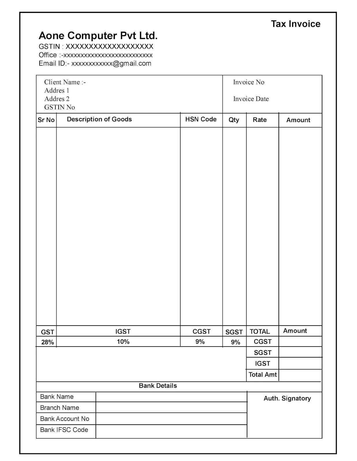 test GST Invoice Book 10x20 Inch in Daund at ₹ 100 - ₹ 200 / Pc by Shalom  Printers And Flower Stage Decorators - Justdial