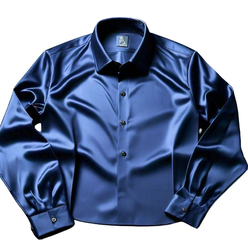 Full Sleeves Satin Shirt For Mens (Dark Blue) in Tirupur at