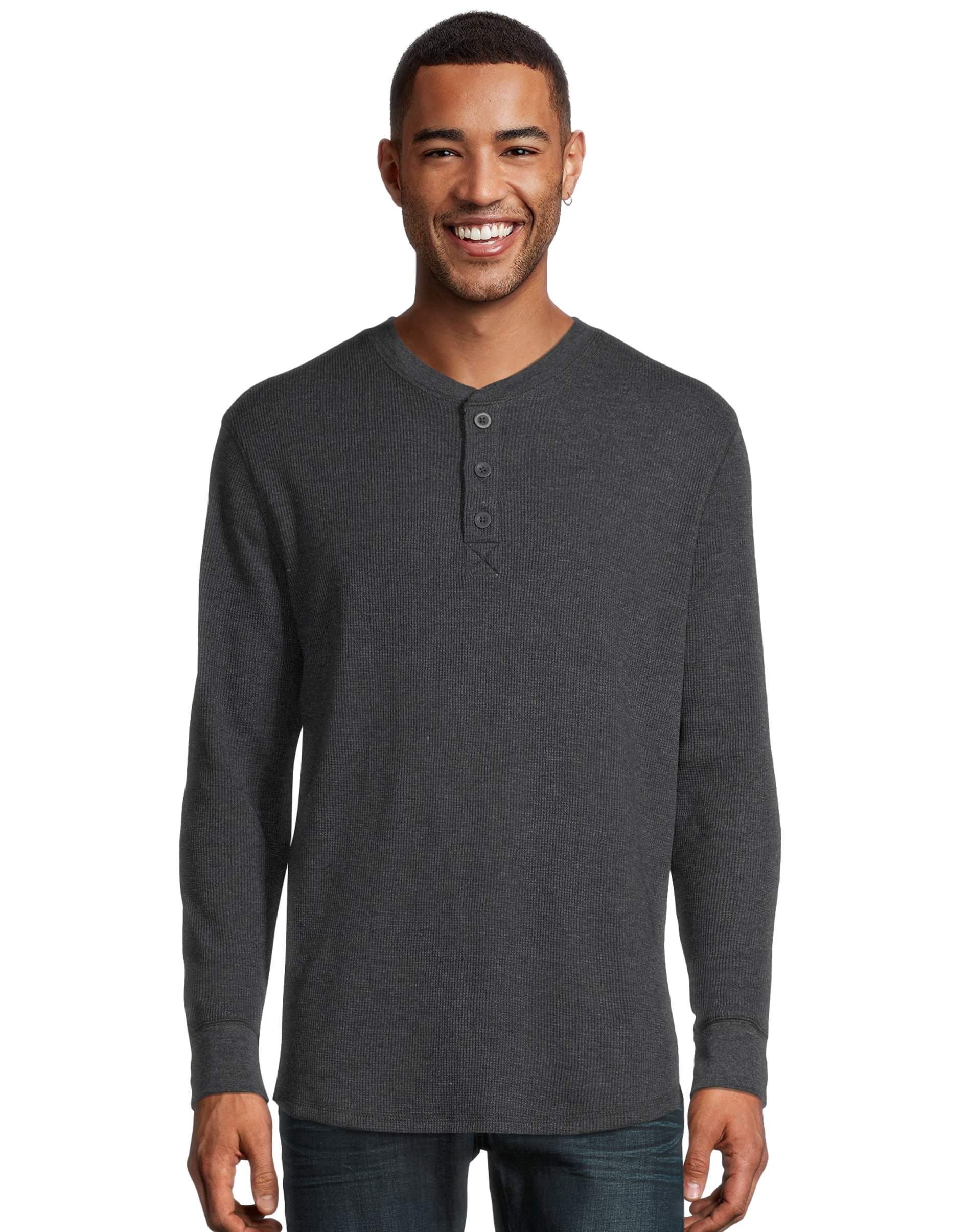 hanes thermal henley