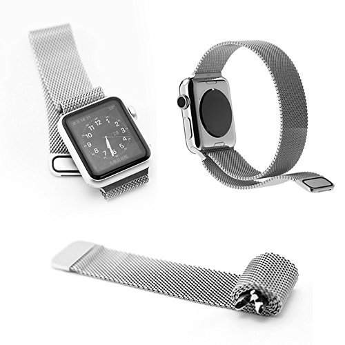Buy Happycell Milanese Loop Apple Watch Band Black Stainless Steel Replacement Watchband Strap Wrist Band With Adapter For Apple Watch Sport Edition 42mm Silver Features Price Reviews Online In India
