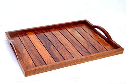 Buy Patio Serving Tray Wood Tray India Patio Trays With Handles Rosewood Dish Set Sheesham Wood Coffee Table Set Stylish Serving Tray Set Multiple Sizes Available