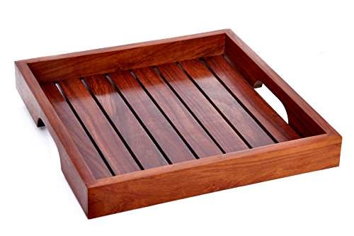 Buy Patio Serving Tray Wood Tray India Patio Trays With Handles Rosewood Dish Set Sheesham Wood Coffee Table Set Stylish Serving Tray Set Multiple Sizes Available