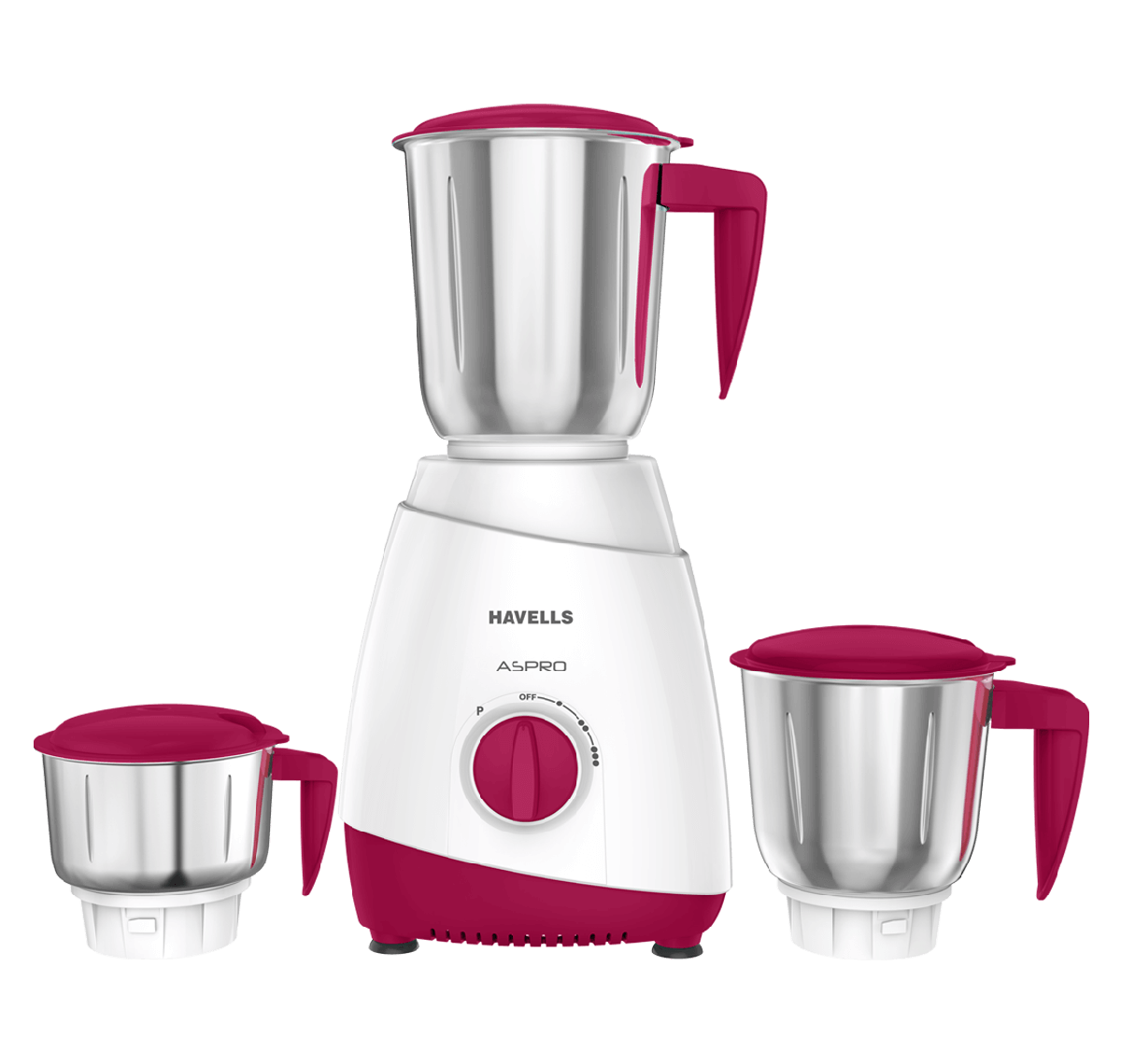 HAVELLS Aspro Shield 550 Watts Juicer Mixer Grinder (White, Maroon