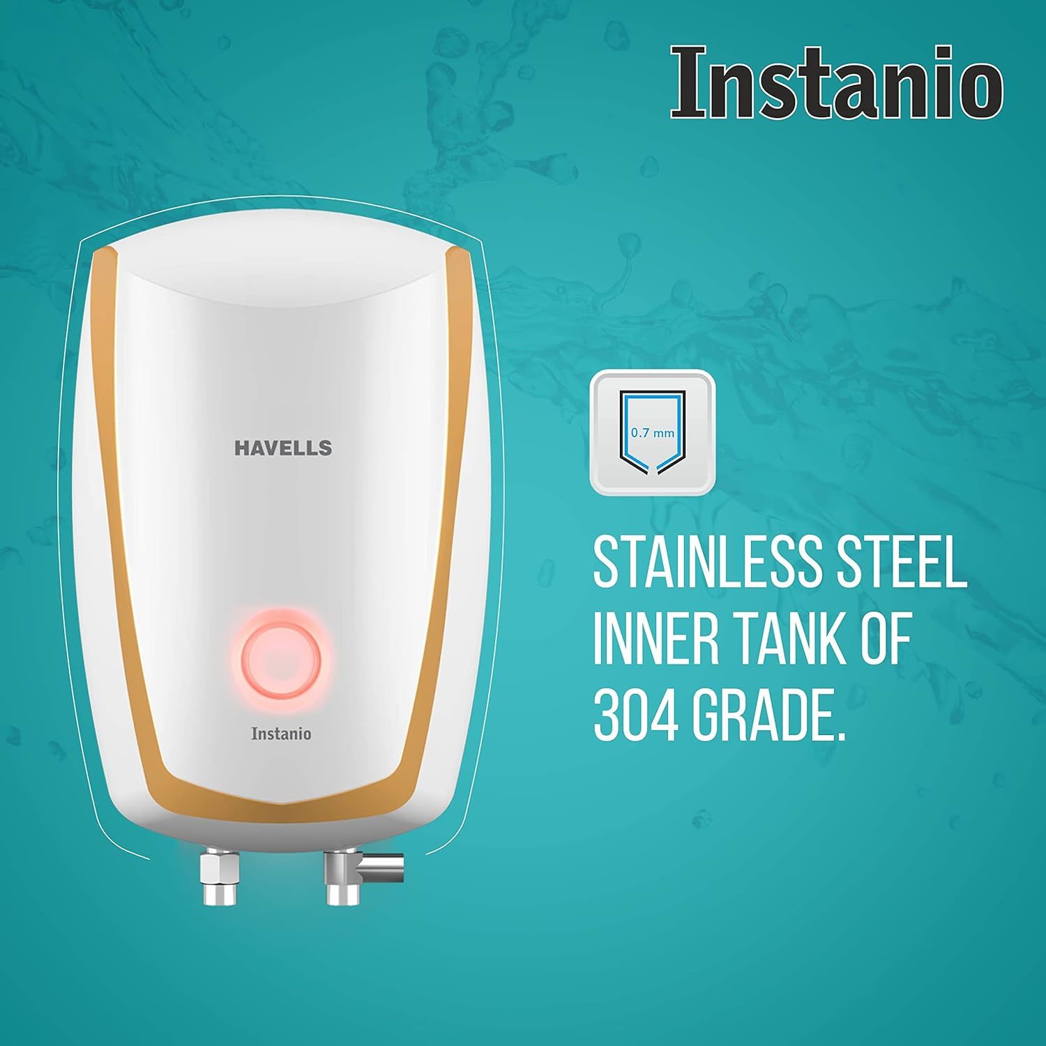 HAVELLS Instanio Instant Water Heater Geyser (White Mustard, Ltr