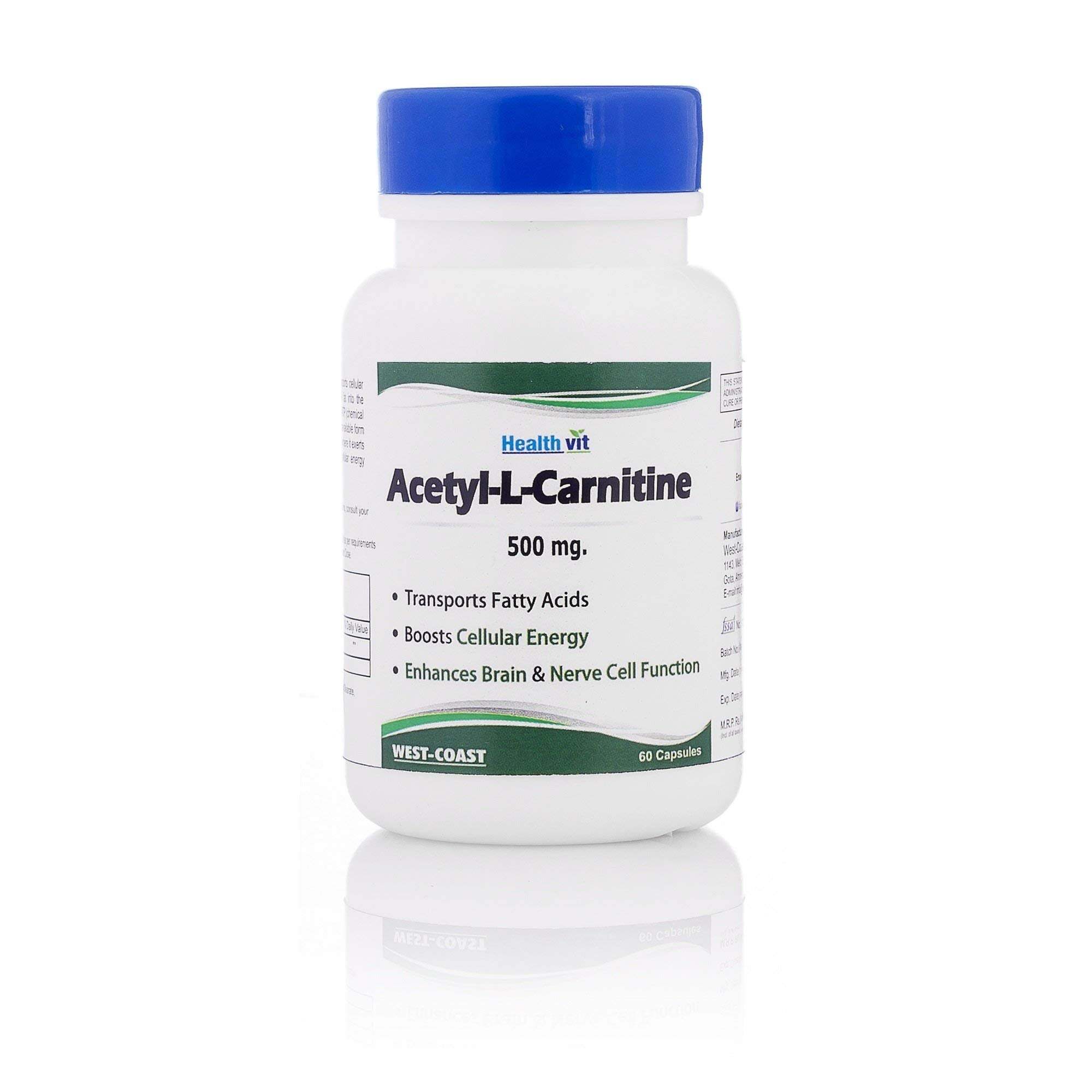 healthvit l carnitine Healthvit Acetyl-L-Carnitine 500mg 60 Capsules in Ahmedabad at ₹ 519 / Unit  by Health Vit