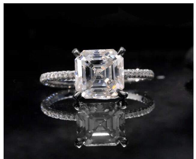 Hidden Halo Asscher Cut Engagement Ring- 14K Gold in Haridwar at