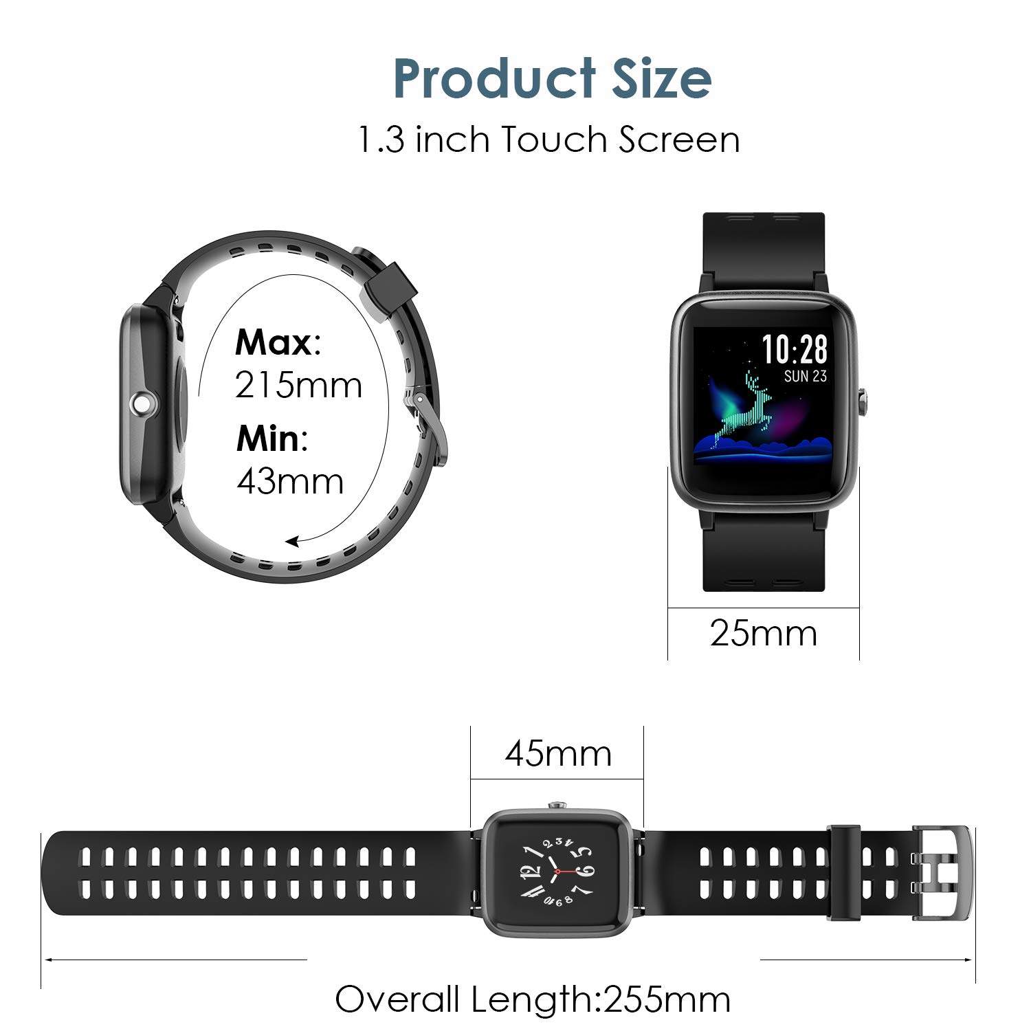 Holyhigh 205L Smart Watch Waterproof Fitness Tracker Band
