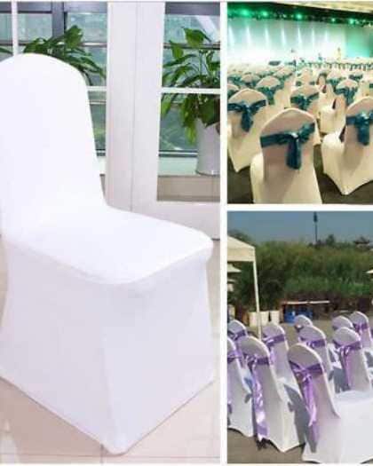 Plain Polyester Blend Elastic Band Chair Cover, 450 x 450 mm in