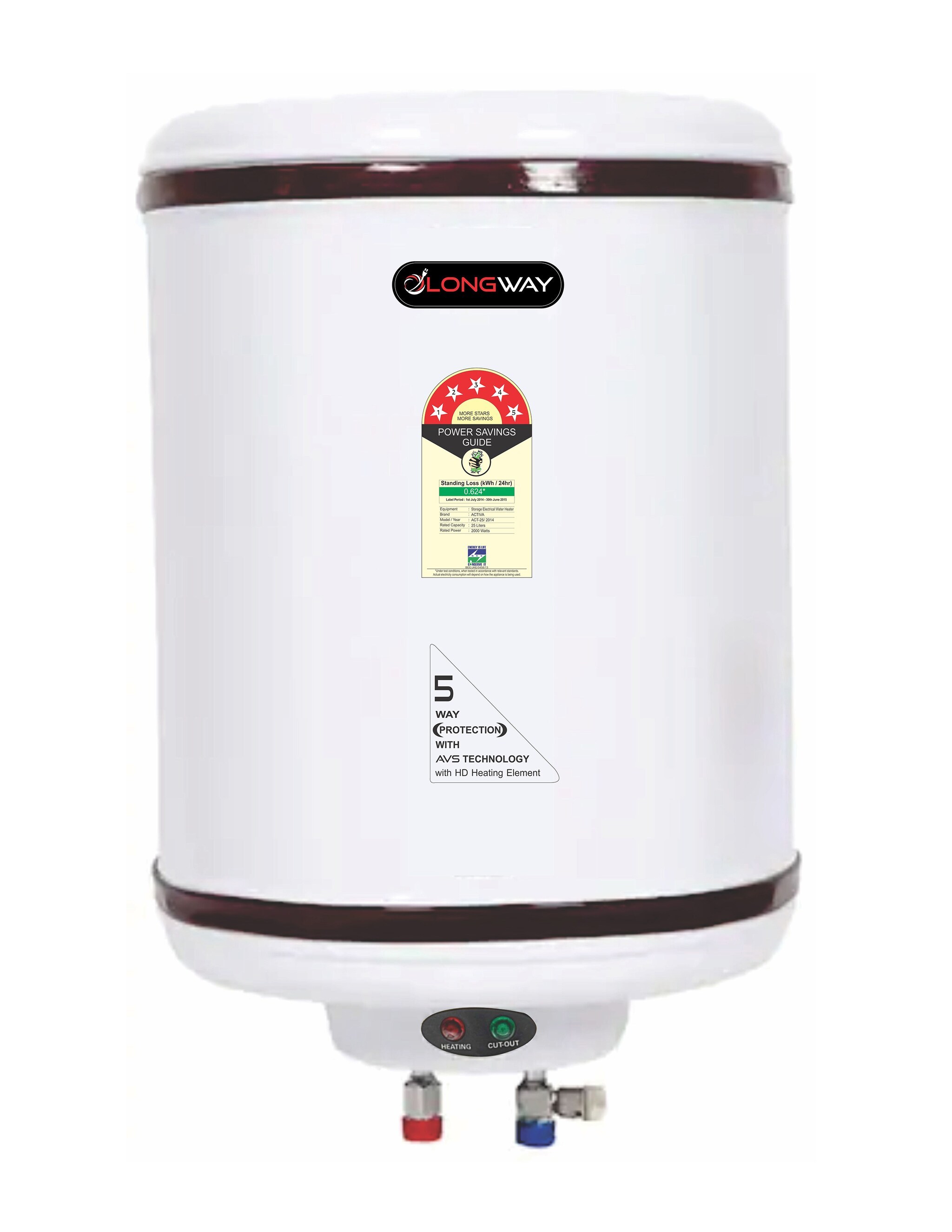 Longway Ltr Water Geyser HOTPLUS 35LTR Star Storage Geyser Water