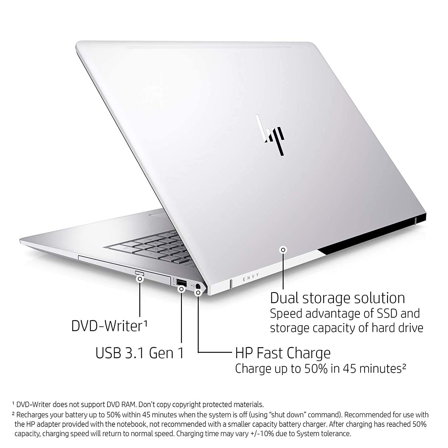 値下げ　美品 hp　ENVY17　 i7 17インチ 16GB シルバー HP Envy 17 Laptop, 11th Gen Intel Core i7-1165G7, 12 GB RAM, 1 TB SATA