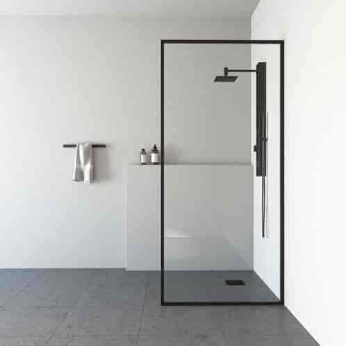 Glass Bathroom Partition Black And Transparent in Delhi at