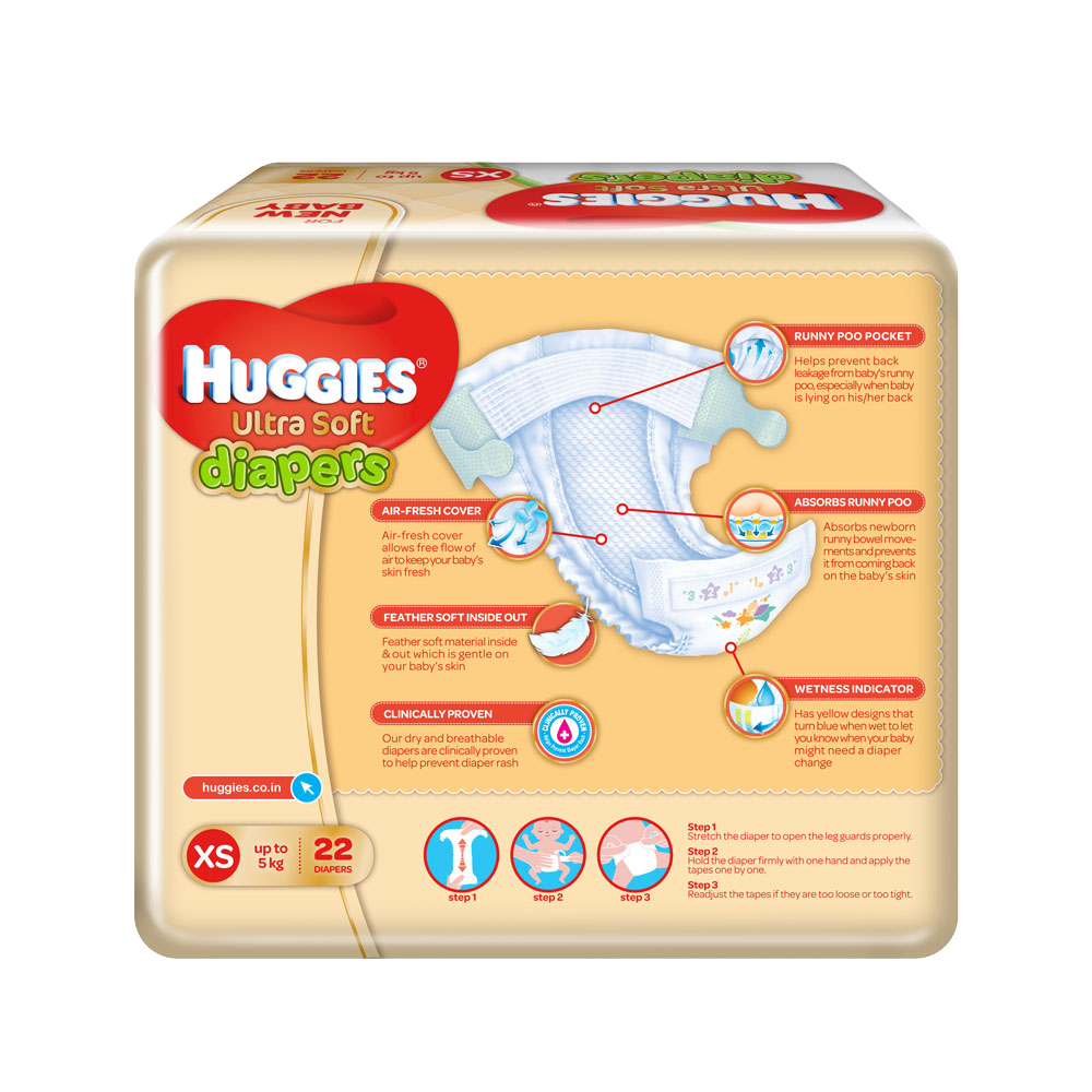 HUGGIES Ultra Soft Diapers For New Born XS 20 Pcs in Trichy at