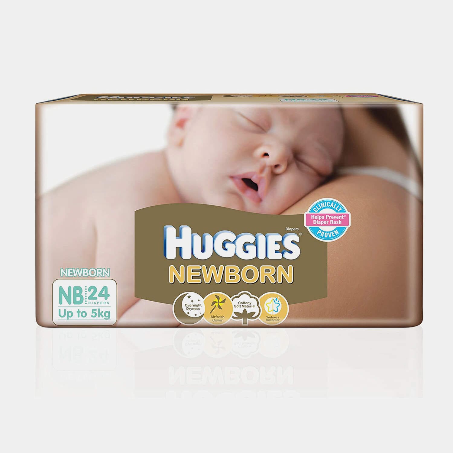 HUGGIES New Born Baby Cotton Diapers (Pack of 24, 0-2 Months) in