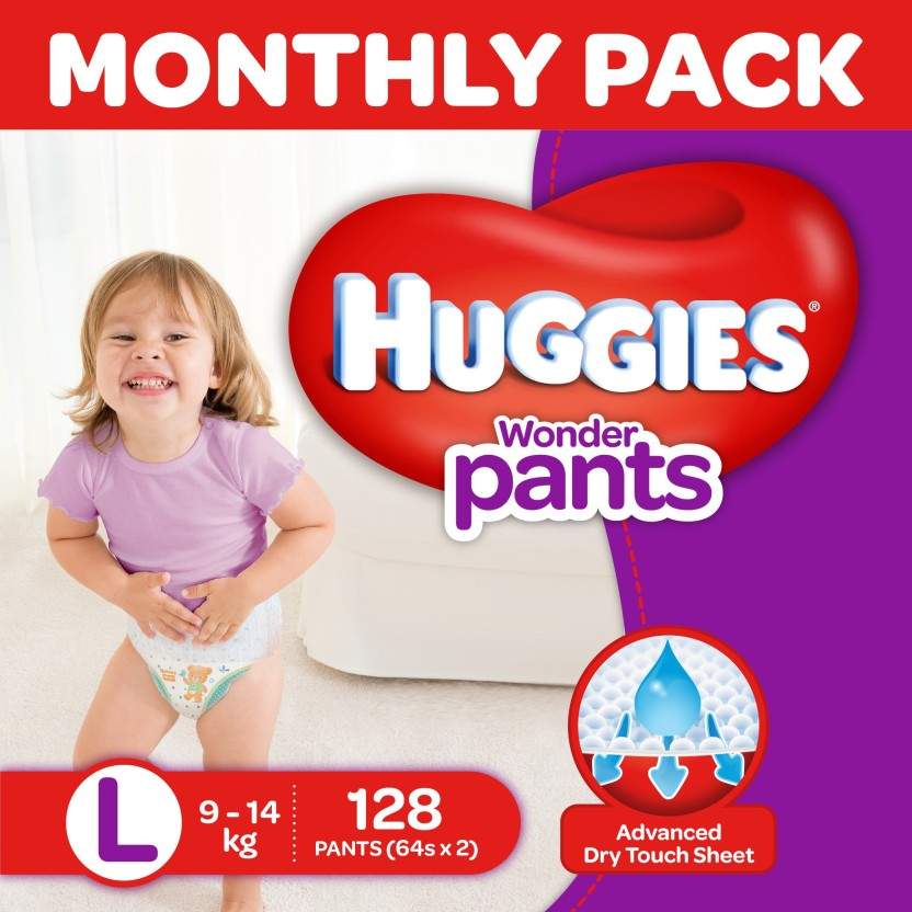 HUGGIES Wonder Baby Diaper (L, Year, 128 pc) in Pune at ₹ 2,207