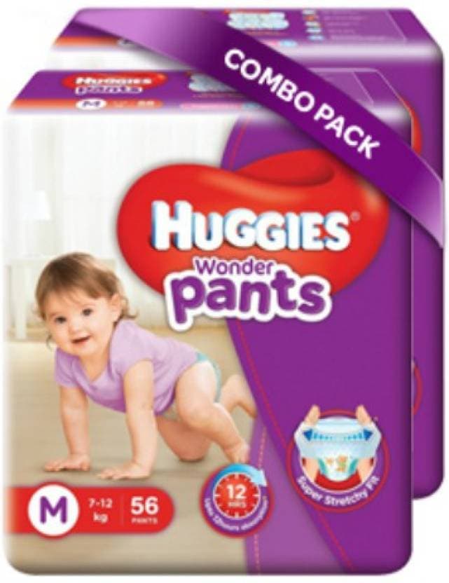 HUGGIES Wonder Pants Medium Size Diapers M (112 Pieces, 5-12