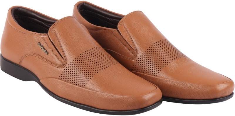 Hush Puppies Premium Leather Slip On For Men (Size 11, Tan) in