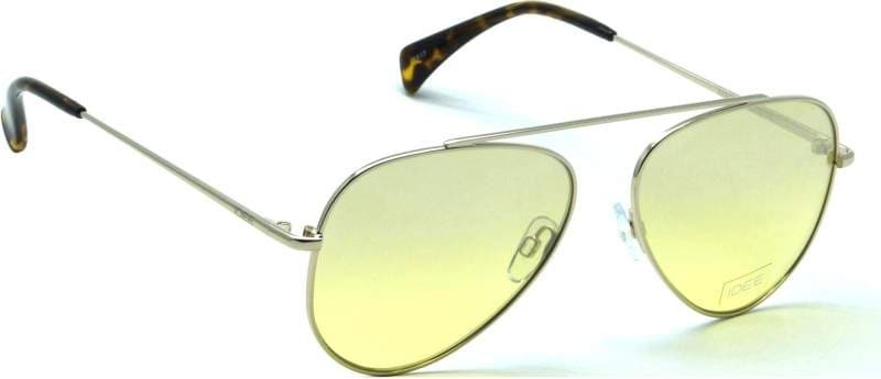 Idee S2343-C8 Aviator Full Rim Unisex Sunglass (L, Gold, Yellow