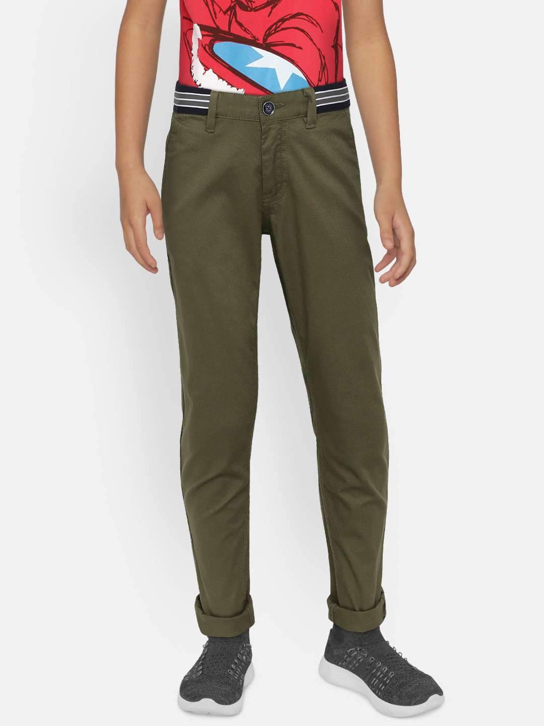 Indian Terrain ITBTR00052OLIVE Boys 