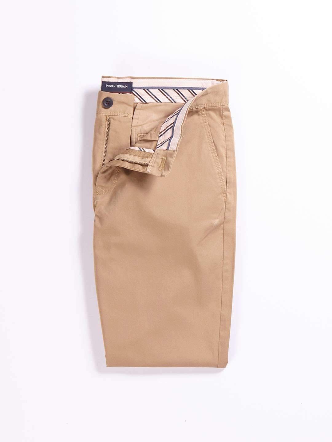 Indian Terrain ITMTR00552KHAKI Mens Khaki Solids Trouser, 36 in Coimbatore  at best price by Cotton Park - Justdial