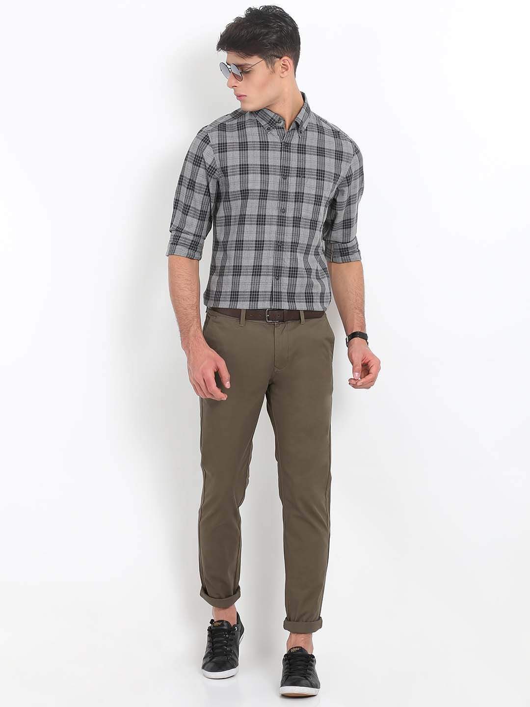 Buy Indian Terrain Men's Light Grey 